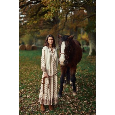 Robe longue fluide, col V, manches longues RYM LA PETITE ETOILE