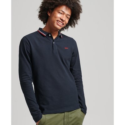 Polo droit manches longues maille piquée SUPERDRY