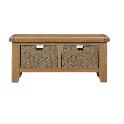 Table basse campagne chic avec 2 paniers de rangement VALMONT PIER IMPORT