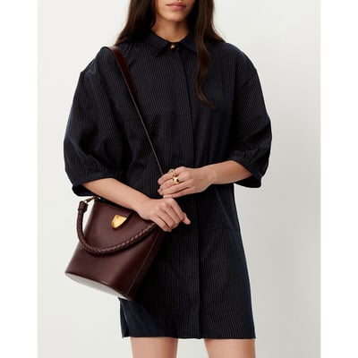 Robe courte chemise manches 3/4 rayée, COURTNEY SESSUN