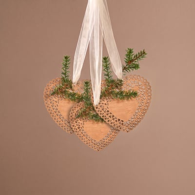 Cœur natura à suspendre de noël décorative H20 SIA