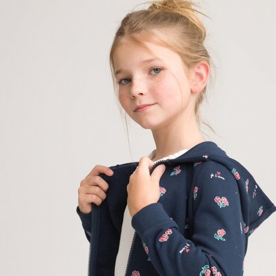 Свитшот на молнии с капюшоном, цветочный принт 3-14 лет LA REDOUTE COLLECTIONS