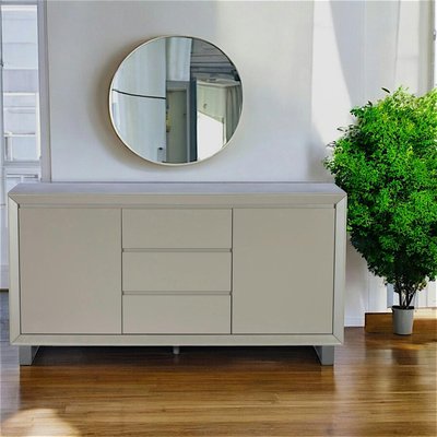 Buffet enfilade contemporain en bois peint et plateau en céramique 160cm 2 portes TORONTO PIER IMPORT