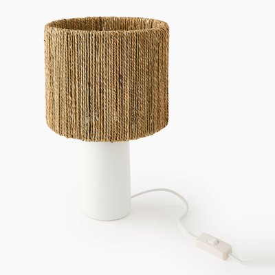 Lampe à poser, D23xH39 cm, en céramique et abat-jour jonc de mer MONOPRIX