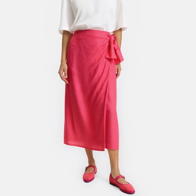Jupe midi portefeuille à nouer LA REDOUTE COLLECTIONS