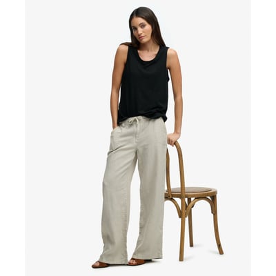 Pantalon taille basse en lin SUPERDRY