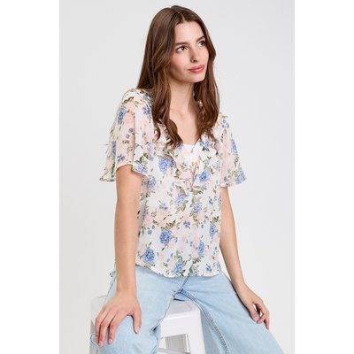 Blouse droite courte col V CACHE CACHE