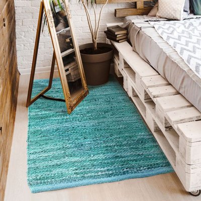 Tapis en cuir tressé THE DECO FACTORY