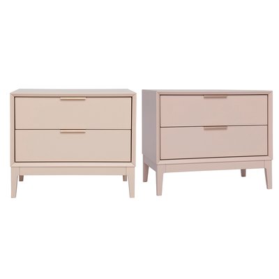 Tables de chevet rose et métal doré avec rangements L60 cm (lot de 2) GIANA MILIBOO