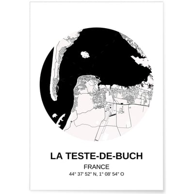 Affiche Carte La Teste de Buch L'AFFICHERIE