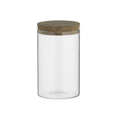 Set of 2 Small Monochrome Glass Storage Jars with Cork Lid TYPHOON