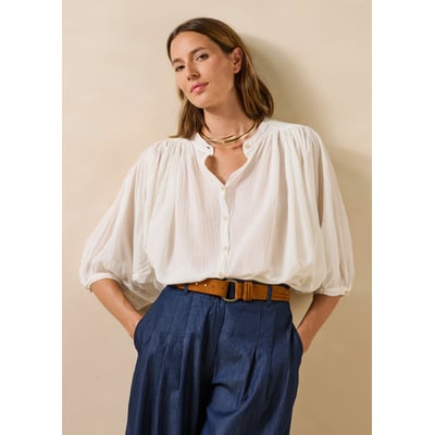 Chemisier en voile de coton fluide LA FEE MARABOUTEE
