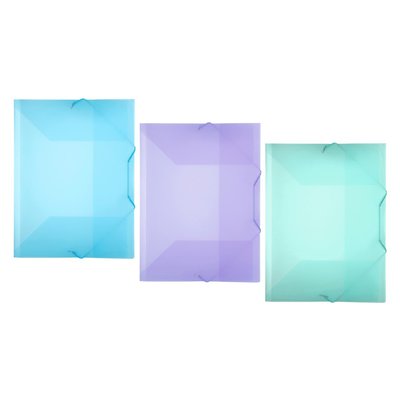 3 chemises 3 rabats en plastique A4 avec fermeture par élastique PROPYSOFT VIQUEL