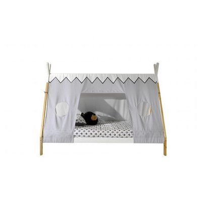 Lit Tipi90 X 200,ensemble Textile Assorti Nature/Blanc VIPACK