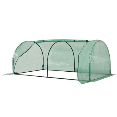 Serre de jardin - serre à tomates - porte zippée - acier PE vert OUTSUNNY
