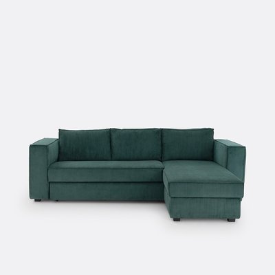 Sofá cama rinconero de terciopelo de canalé Mayfield LA REDOUTE INTERIEURS