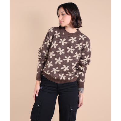 Pull jacquard fleurs PANDORA OXBOW