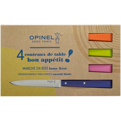 Set de couteaux Bon appétit Pop 4 couteaux de table OPINEL