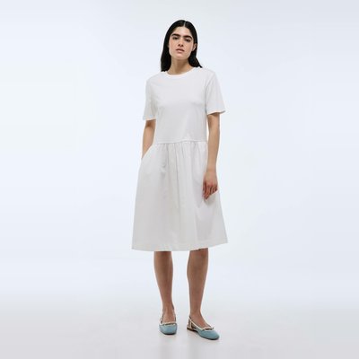 Robe courte bi-matière unie en coton BIO MONOPRIX