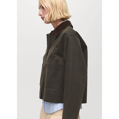 Veste en jean col velours côtelé MANGO