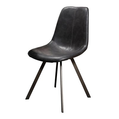 Chaise de repas au style vintage en cuir - SLAM MATHI DESIGN