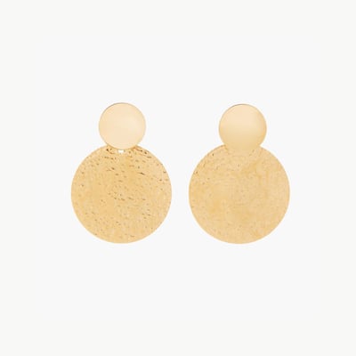 Boucles d'oreilles disque martelé acier inoxydable BALABOOSTE