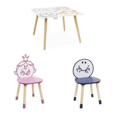 Table enfant + 4 chaises collection Monsieur/Madame  TABLE JEAN + 2 CHAISES LOUIS ET 2 CHAISES AURORE SWEEEK