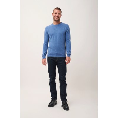 Pull Col Rond Bleu Denim Noe JUST CASHMERE