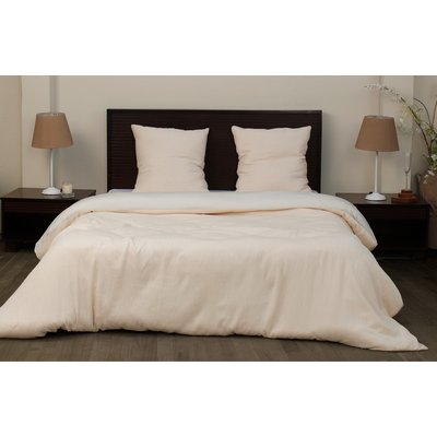Parure housse de couette bicolore avec 2 taies, gaze de microfibre C DESIGN HOME TEXTILE