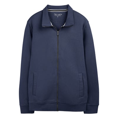 Sweat bleu foncé uni avec une coupe droite et un col montant TEDDY SMITH