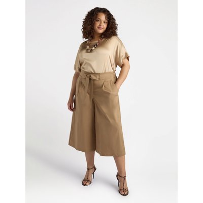 Jupe-culotte en popeline de coton avec ceinture à la taille, longueur cropped, poches américaines FIORELLA RUBINO