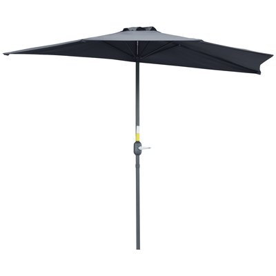 Demi parasol balcon métal polyester OUTSUNNY