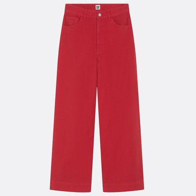 Pantalon 7/8ème large à taille haute en coton LA REDOUTE COLLECTIONS