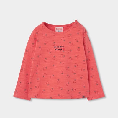 T-shirt fille maille imprimé fleurs BOBOLI