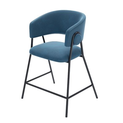 Lot de 2 tabourets de bar avec dossier, velours - BONNIE POTIRON PARIS