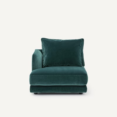 Demi-canapé gauche, modulable en velours, TIBERIO AM.PM