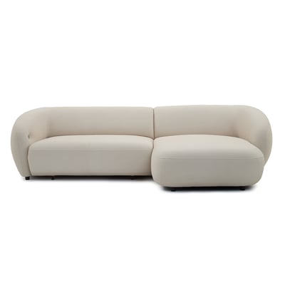 Canapé d'angle convertible 4 places en tissu lisse, HALO BOBOCHIC