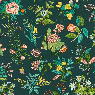 Woodland Floral Jade Malachite Rose Quartz Wallpaper HARLEQUIN X SOPHIE ROBINSON