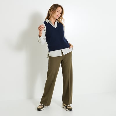 Pantalon large en maille GRAIN DE MALICE