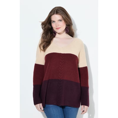 Pull esprit « colour block », motif torsadé ULLA POPKEN