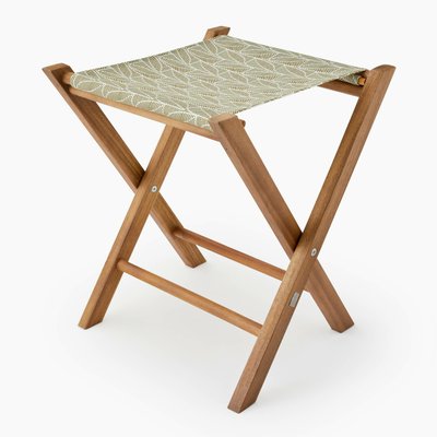 Tabouret pliant, 40xH46cm, en bois d'acacia et coton MONOPRIX