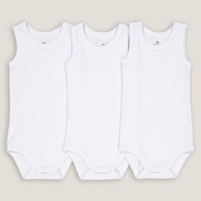 Lot de 3 bodies blanc sans manches LA REDOUTE COLLECTIONS