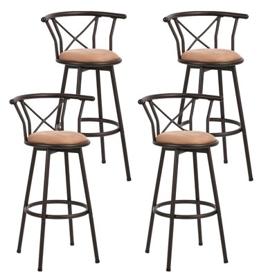 Lot de 4 tabourets de bar rotatif industriel, HAILEY MEUBLES COSY