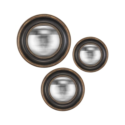 Lot de 3 miroirs ronds convexes 16, 19, 23cm EMDE