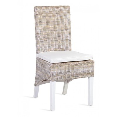 Chaise avec coussin rotin DECORATION D’AUTREFOIS