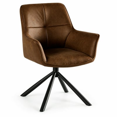 Fauteuil pivotant contemporain microfibre havane (lot de 2) IENA PIER IMPORT