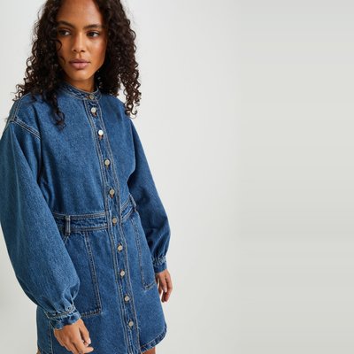 Robe courte en denim boutons pression, certifié Oeko-Tex MONOPRIX