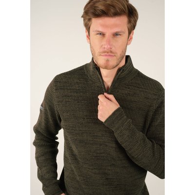 Pull col haut zippé en coton HENLEY DEELUXE