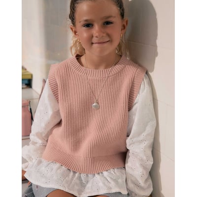 Pull bi-matière en maille et coton ZIPPY