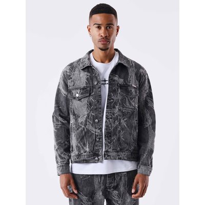 Veste denim motif végétal PROJECT X